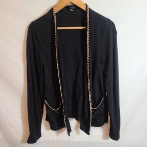 Forever 21 Chain Trim Black Cardigan